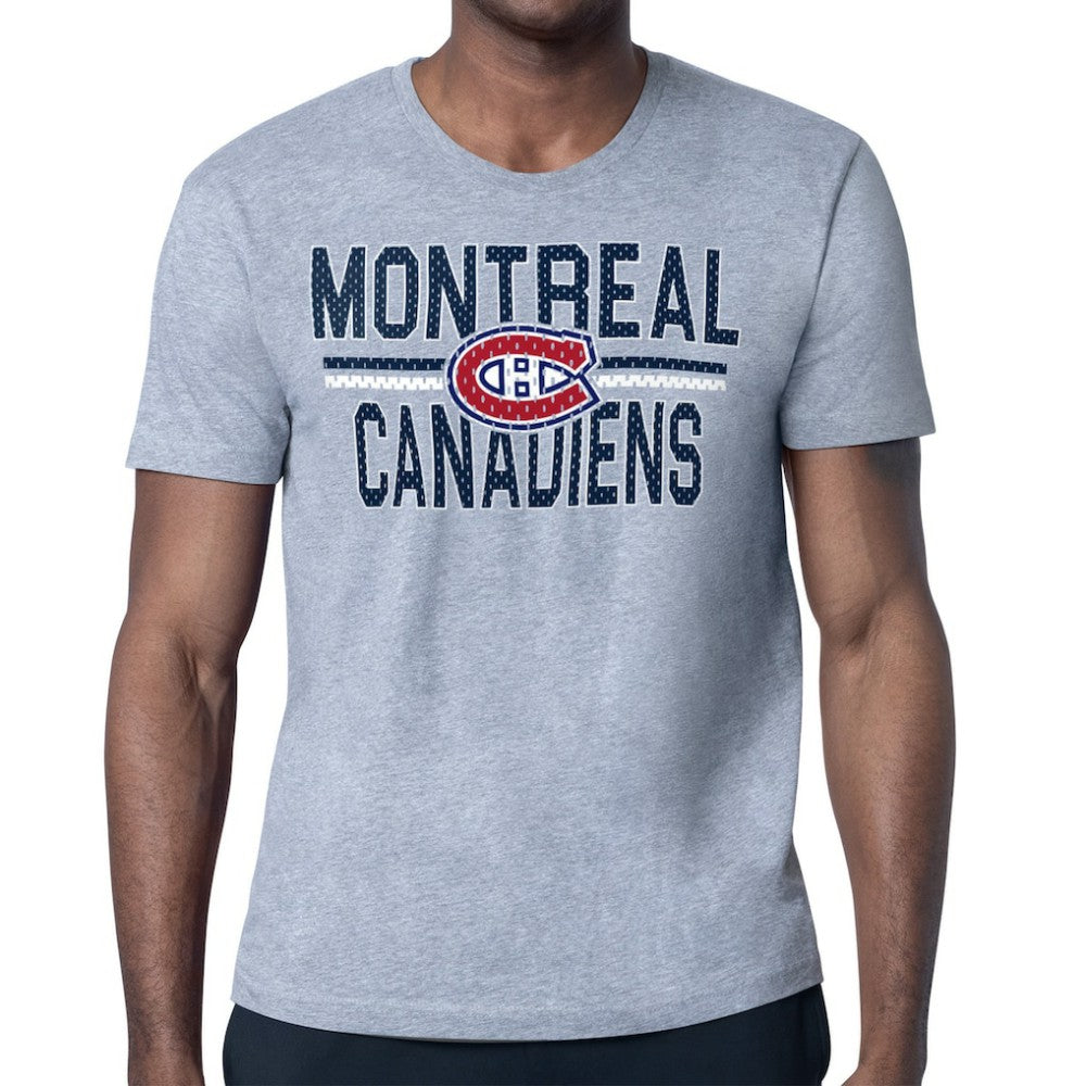 NHL Montreal Canadiens Starter Mesh Look Team Name T-Shirt - Heather Gray