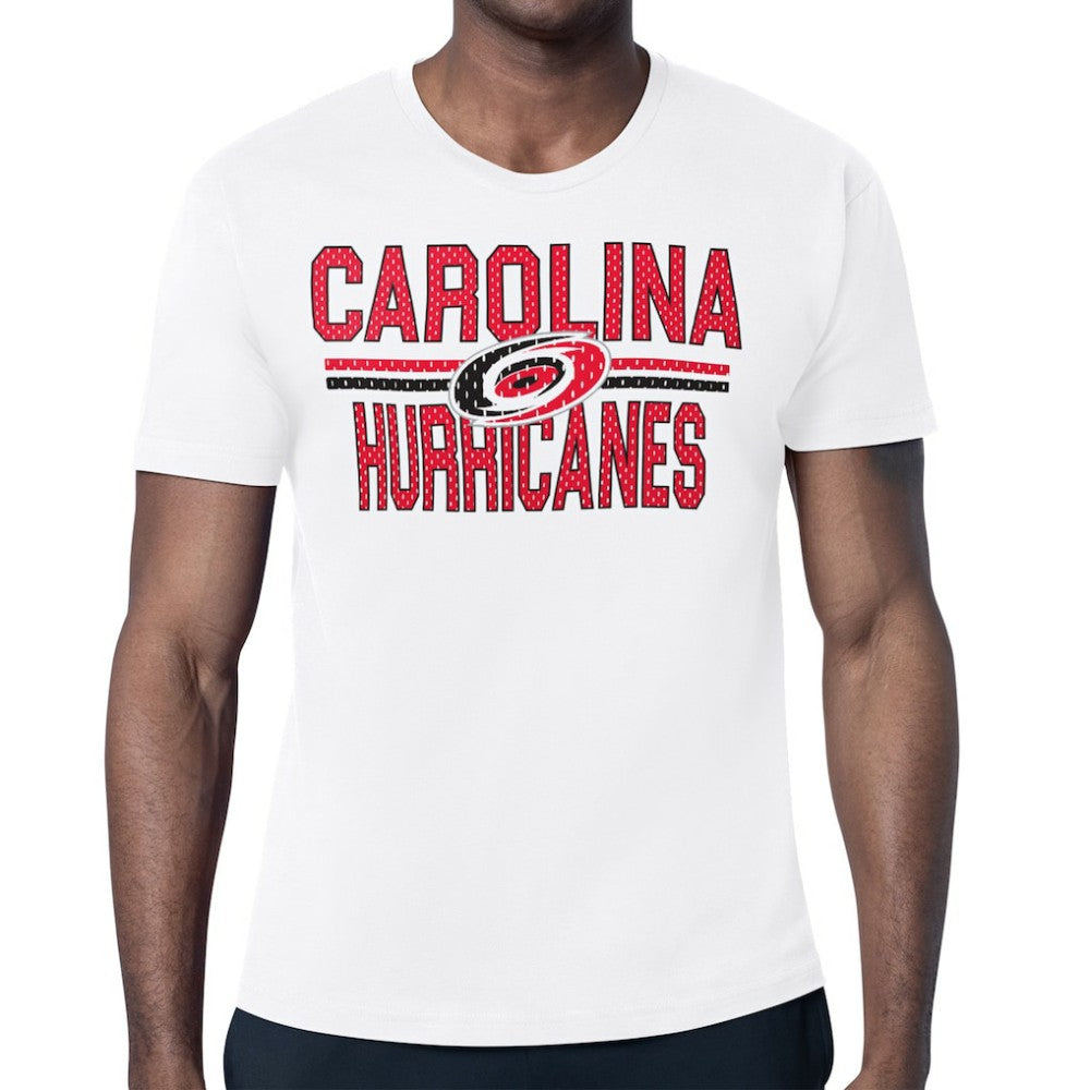NHL Carolina Hurricanes Starter Mesh Look Team Name T-Shirt - White
