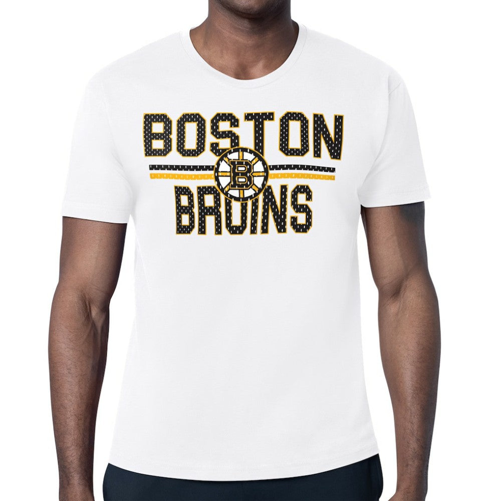 NHL Boston Bruins Starter Mesh Look Team Name T-Shirt - White