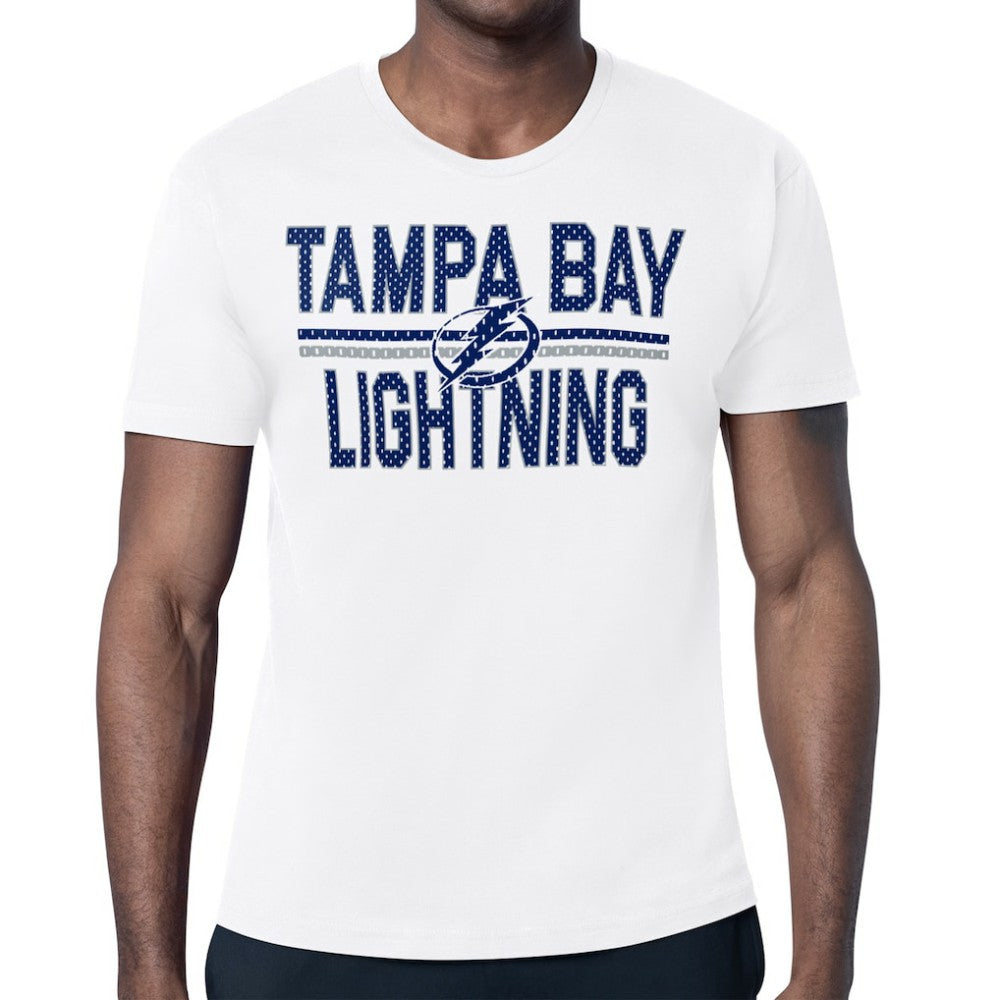 NHL Tampa Bay Lightning Starter Mesh Look Team Name T-Shirt - White
