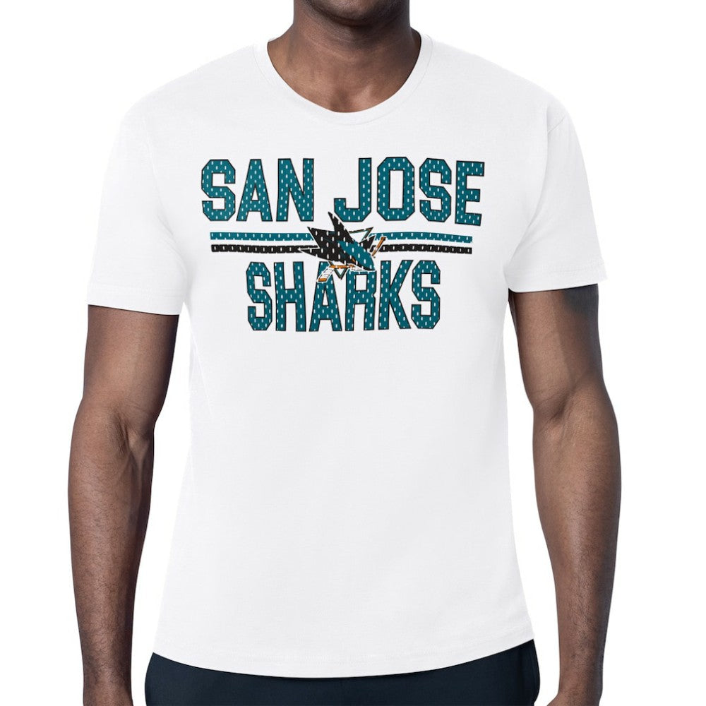 NHL San Jose Sharks Starter Mesh Look Team Name T-Shirt - White