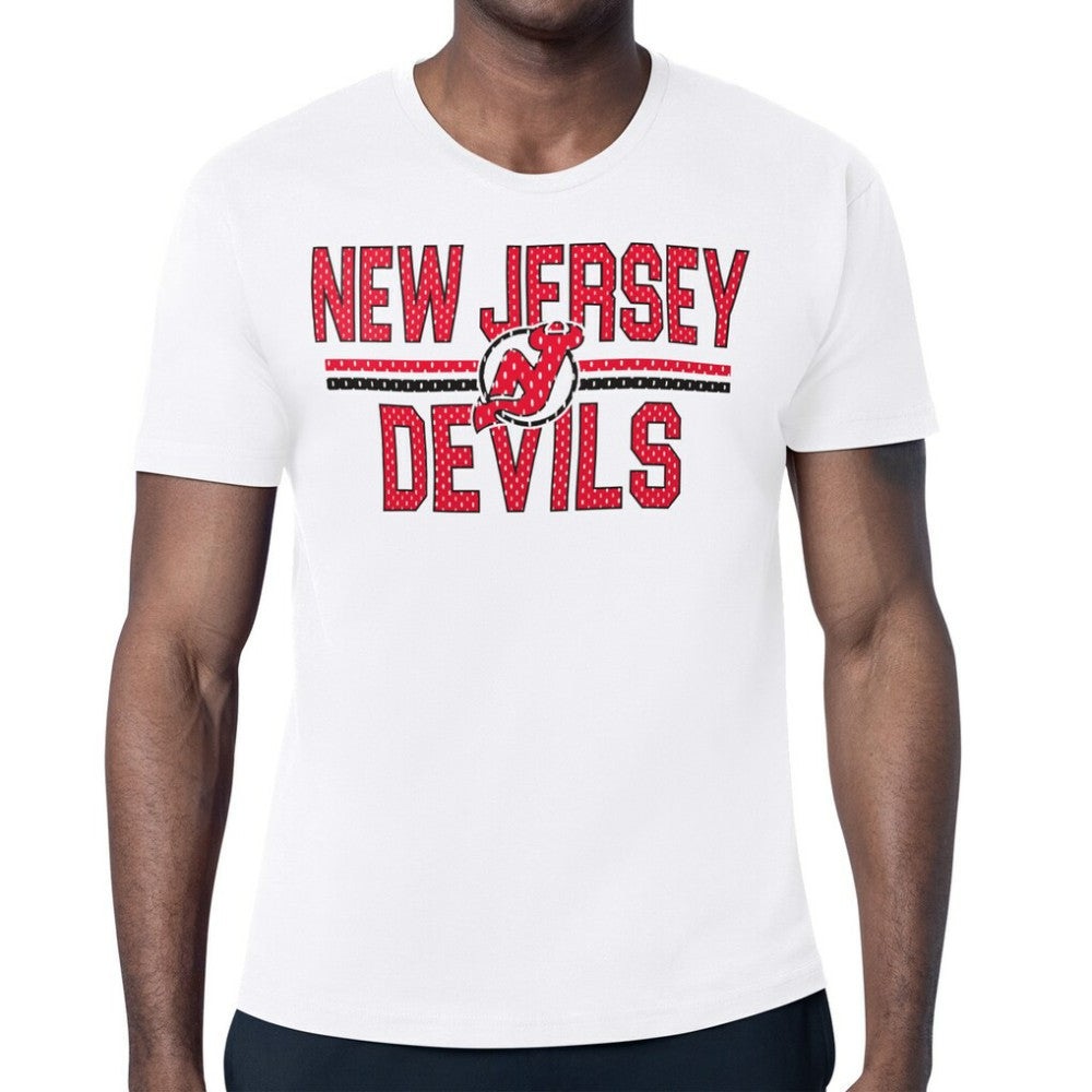 NHL New Jersey Devils Starter Mesh Look Team Name T-Shirt - White