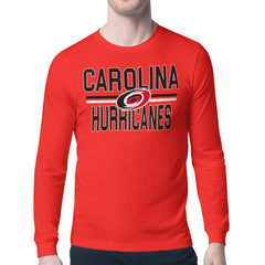 NHL Carolina Hurricanes Starter Mesh Look Team Name Long Sleeve T-Shirt - Red
