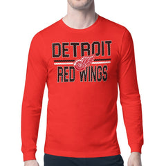 NHL Detroit Red Wings Starter Mesh Look Team Name Long Sleeve T-Shirt - Red
