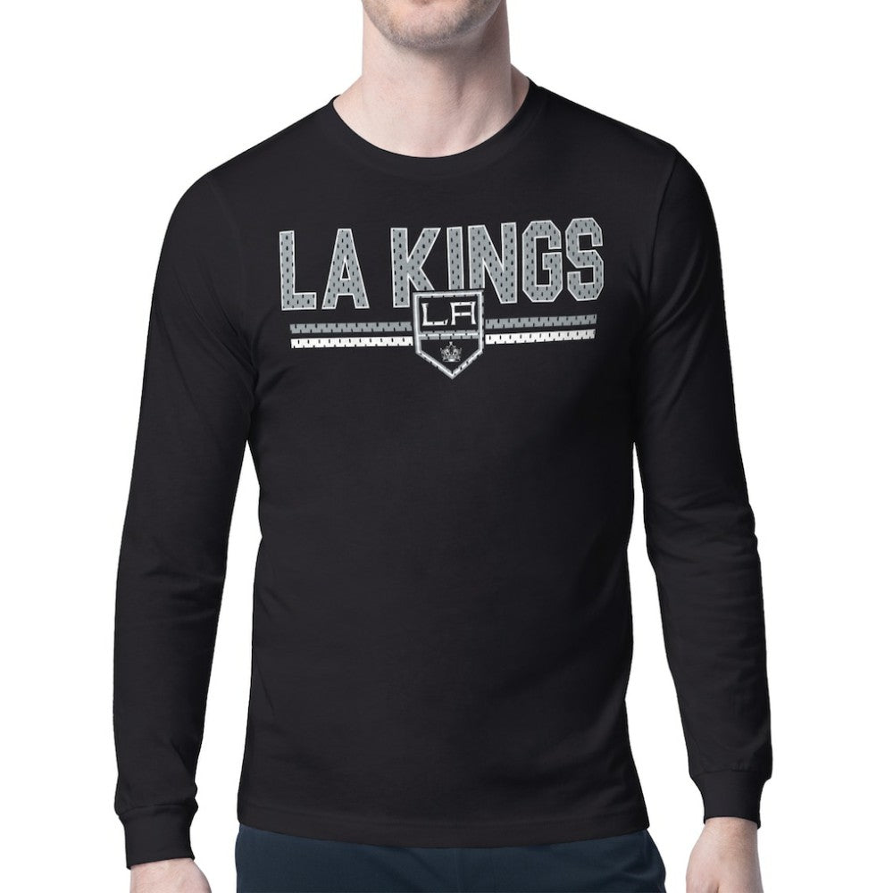 NHL Los Angeles Kings Starter Mesh Look Team Name Long Sleeve T-Shirt - Black