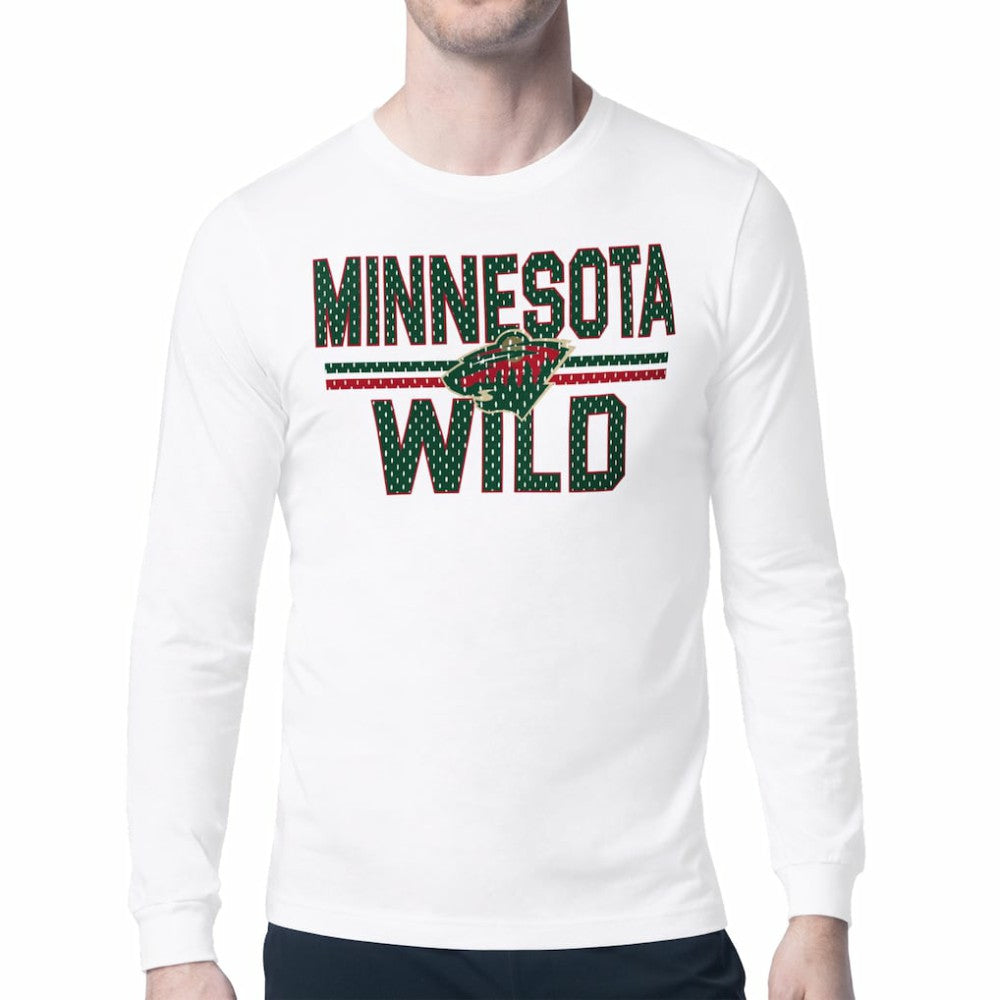 NHL Minnesota Wild Starter Mesh Look Team Name Long Sleeve T-Shirt - White
