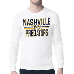 NHL Nashville Predators Starter Mesh Look Team Name Long Sleeve T-Shirt - White