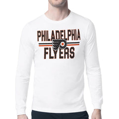 NHL Philadelphia Flyers Starter Mesh Look Team Name Long Sleeve T-Shirt - White