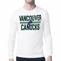 NHL Vancouver Canucks Starter Mesh Look Team Name Long Sleeve T-Shirt - White