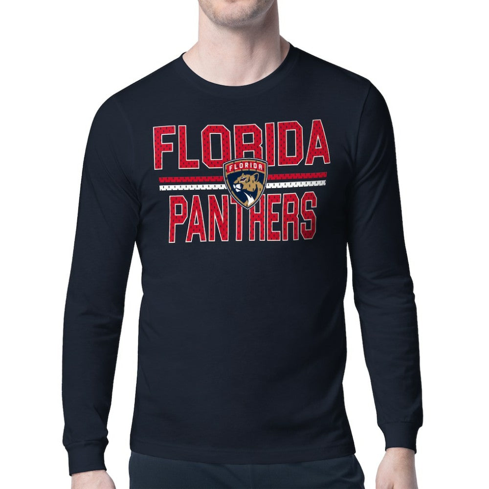 NHL Florida Panthers Starter Mesh Look Team Name Long Sleeve T-Shirt - Navy
