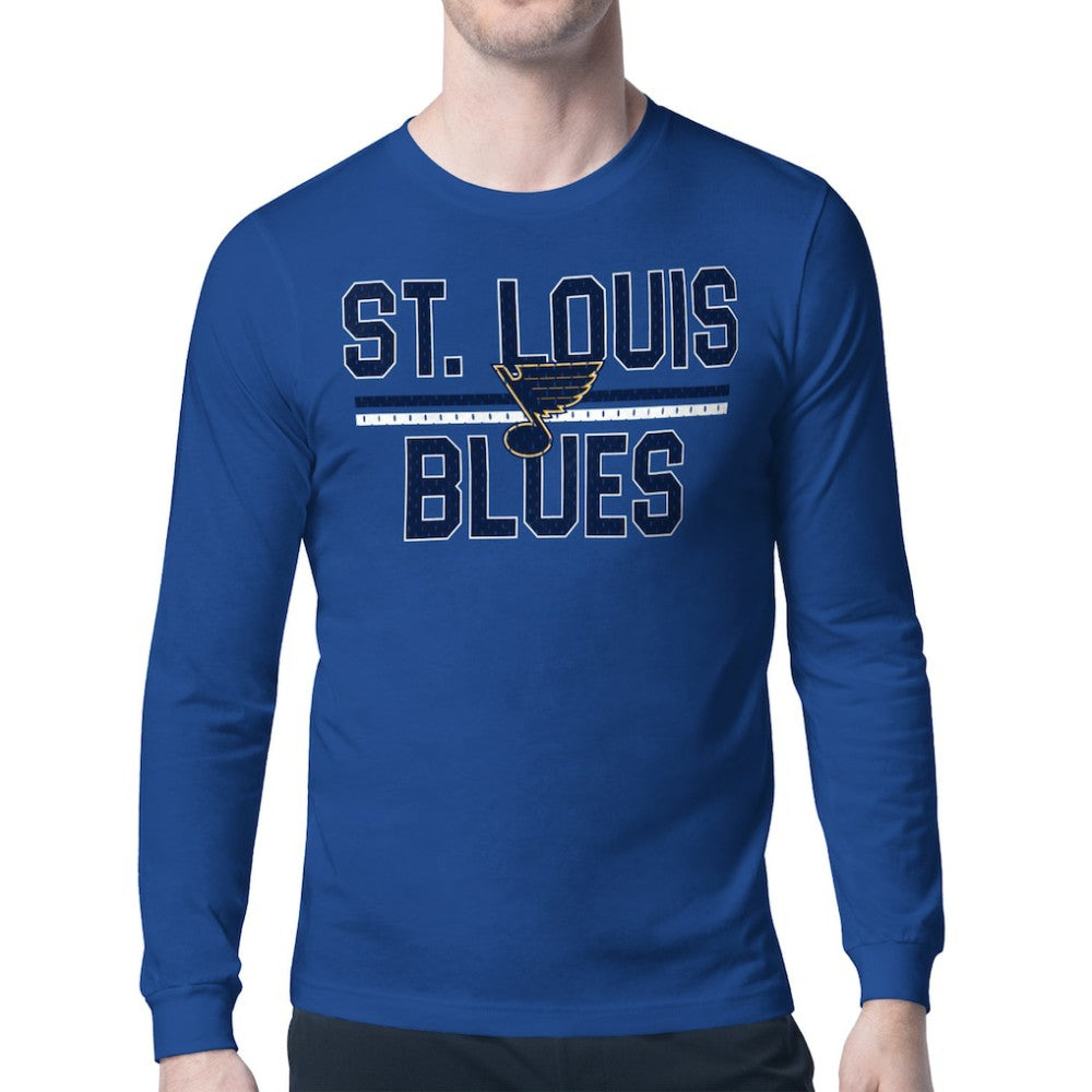 NHL St. Louis Blues Starter Mesh Look Team Name Long Sleeve T-Shirt - Blue