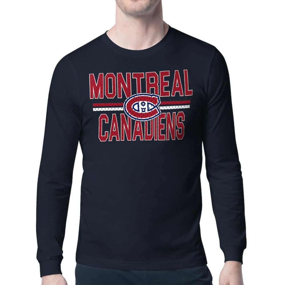 NHL Montreal Canadiens Starter Mesh Look Team Name Long Sleeve T-Shirt - Navy
