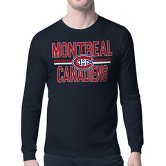 NHL Montreal Canadiens Starter Mesh Look Team Name Long Sleeve T-Shirt - Navy