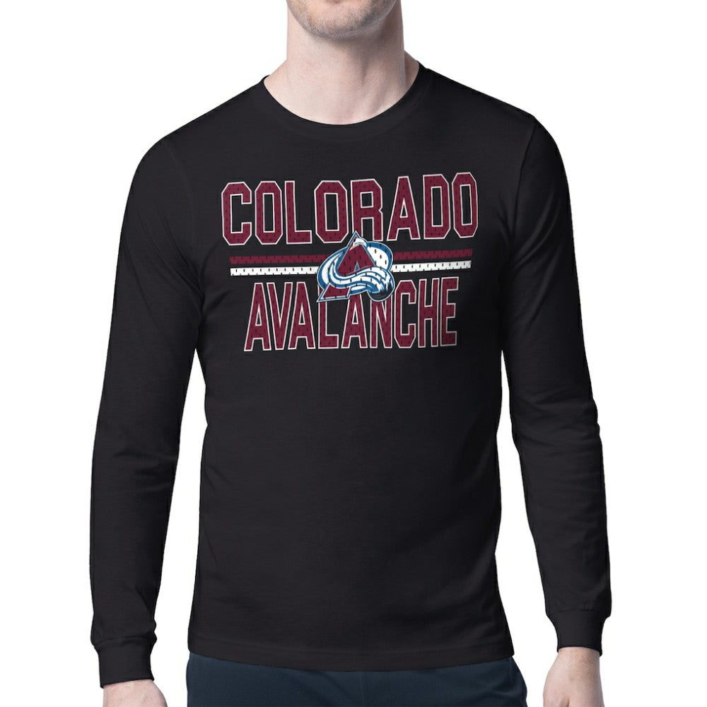 NHL Colorado Avalanche Starter Mesh Look Team Name Long Sleeve T-Shirt - Black