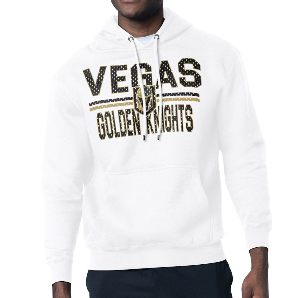 NHL Vegas Golden Knights Starter Mesh Look Team Name Logo Tri-Blend Pullover Hoodie - White