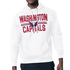 NHL Washington Capitals Starter Mesh Look Team Name Logo Tri-Blend Pullover Hoodie - White