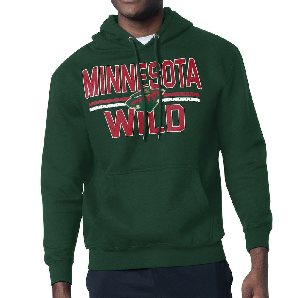 NHL Minnesota Wild Starter Mesh Look Team Name Logo Tri-Blend Pullover Hoodie - Green