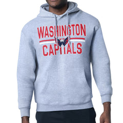 NHL Washington Capitals Starter Mesh Look Team Name Logo Tri-Blend Pullover Hoodie - Heather Gray