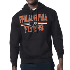 NHL Philadelphia Flyers Starter Mesh Look Team Name Logo Tri-Blend Pullover Hoodie - Black