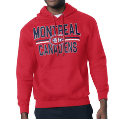 NHL Montreal Canadiens Starter Mesh Look Team Name Logo Tri-Blend Pullover Hoodie - Red
