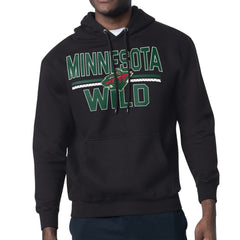NHL Minnesota Wild Starter Mesh Look Team Name Logo Tri-Blend Pullover Hoodie - Black
