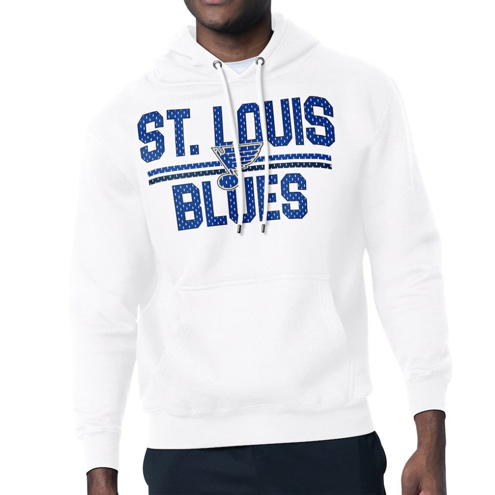 NHL St. Louis Blues Starter Mesh Look Team Name Logo Tri-Blend Pullover Hoodie - White