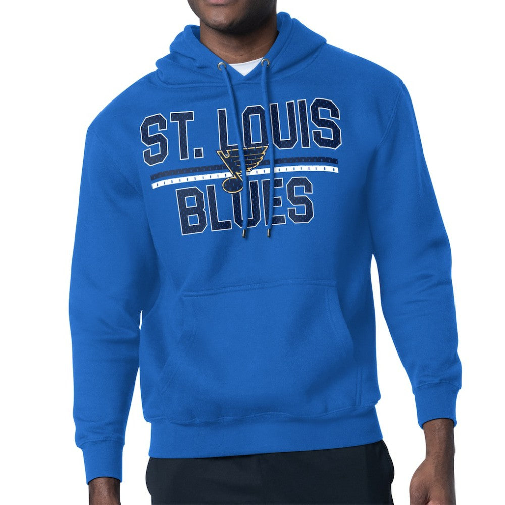NHL St. Louis Blues Starter Mesh Look Team Name Logo Tri-Blend Pullover Hoodie - Blue