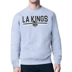 NHL Los Angeles Kings Starter Mesh Look Team Name Logo Pullover Sweatshirt - Heather Gray