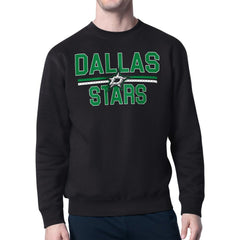 NHL Dallas Stars Starter Mesh Look Team Name Logo Pullover Sweatshirt - Black
