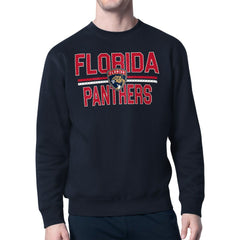 NHL Florida Panthers Starter Mesh Look Team Name Logo Pullover Sweatshirt - Navy