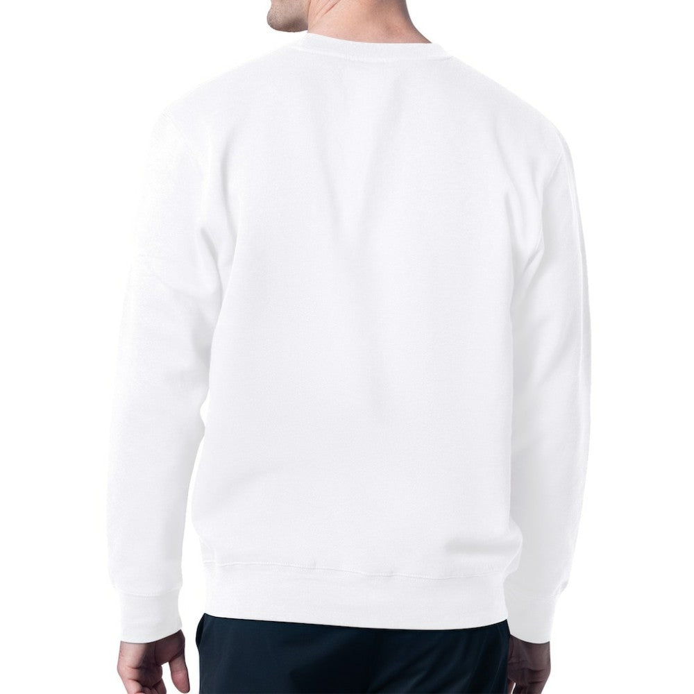 NHL Carolina Hurricanes Starter Mesh Look Team Name Logo Pullover Sweatshirt - White