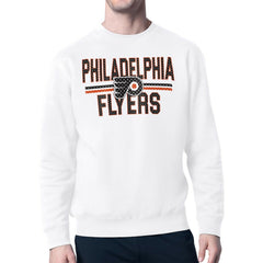 NHL Philadelphia Flyers Starter Mesh Look Team Name Logo Pullover Sweatshirt - White