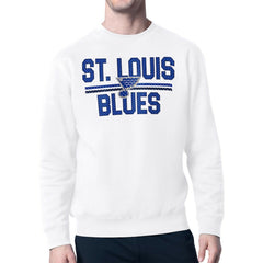 NHL St. Louis Blues Starter Mesh Look Team Name Logo Pullover Sweatshirt - White