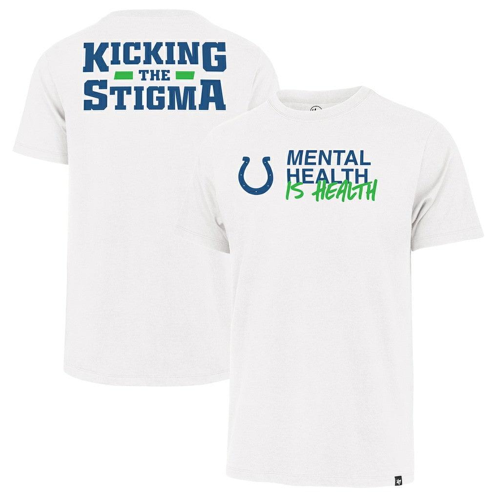 Indianapolis Colts '47 Unisex Mental Health is Health Kicking the Stigma Franklin T-Shirt White