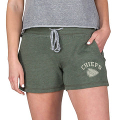 Kansas City Chiefs Concepts Sport Women's Mainstream French Terry Tri-Blend Shorts Green