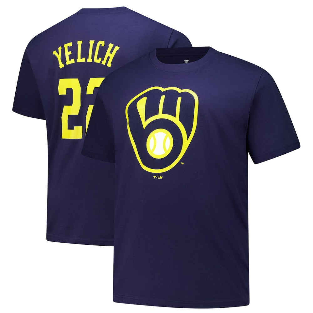 Christian Yelich Milwaukee Brewers Fanatics Big & Tall Name & Number T-Shirt - Navy T-shirts