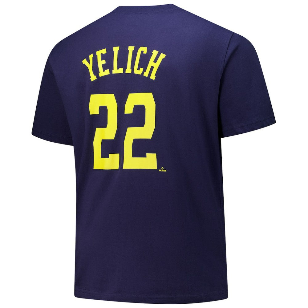 Christian Yelich Milwaukee Brewers Fanatics Big & Tall Name & Number T-Shirt - Navy T-shirts