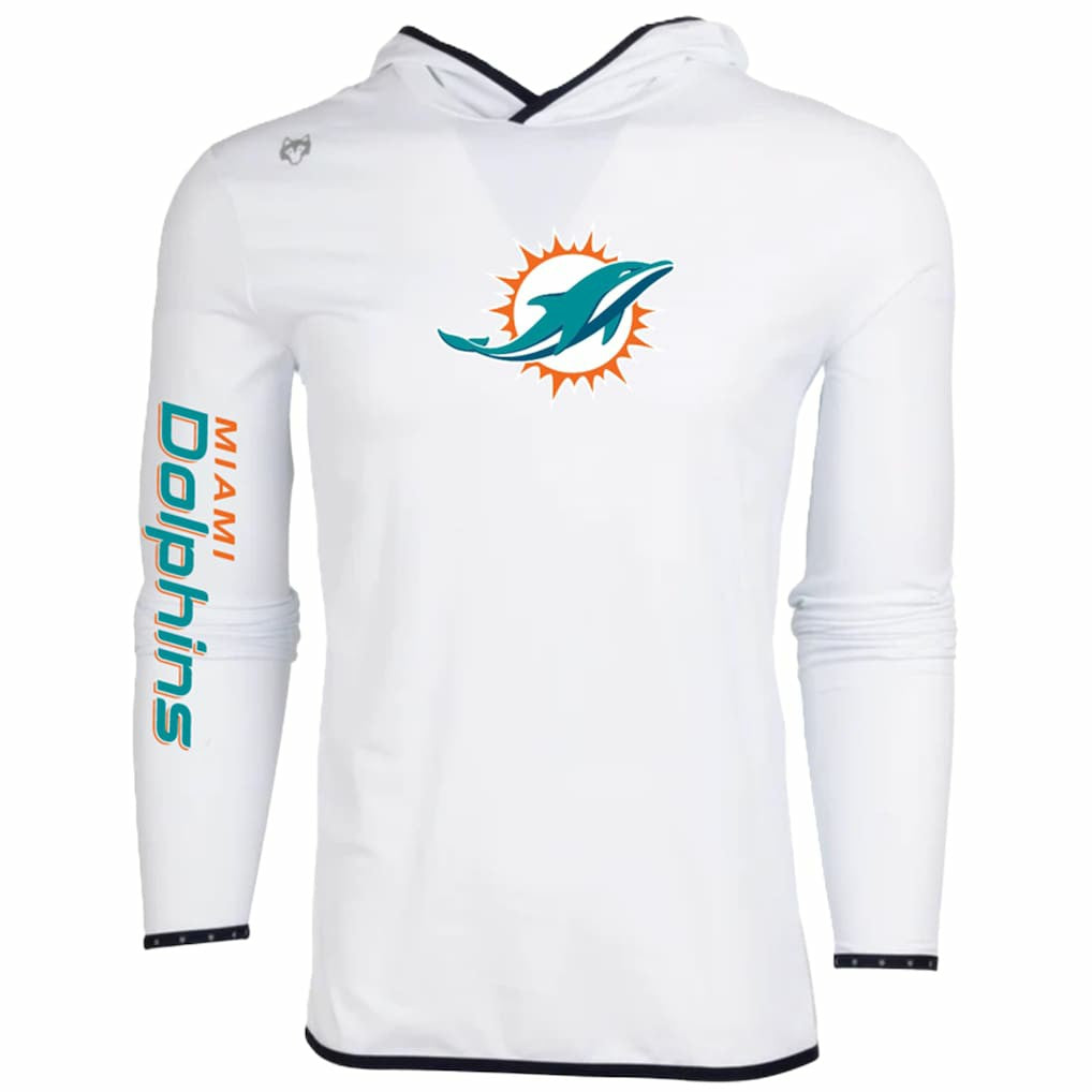 Miami Dolphins Greyson Clothiers Colorado Long Sleeve Hoodie T-Shirt White