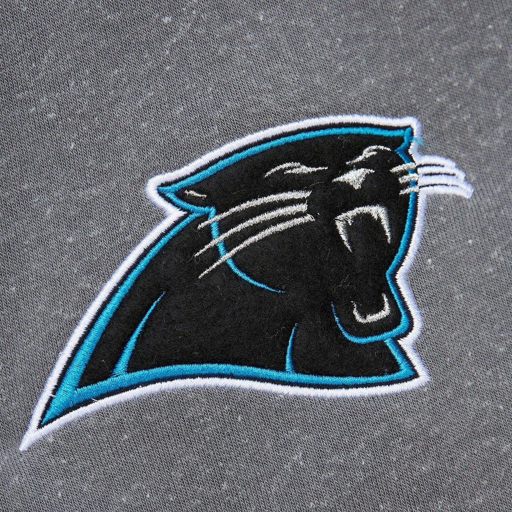 Carolina Panthers Vintage Logo Snow Washed Fleece Pullover Hoodie Heather Gray