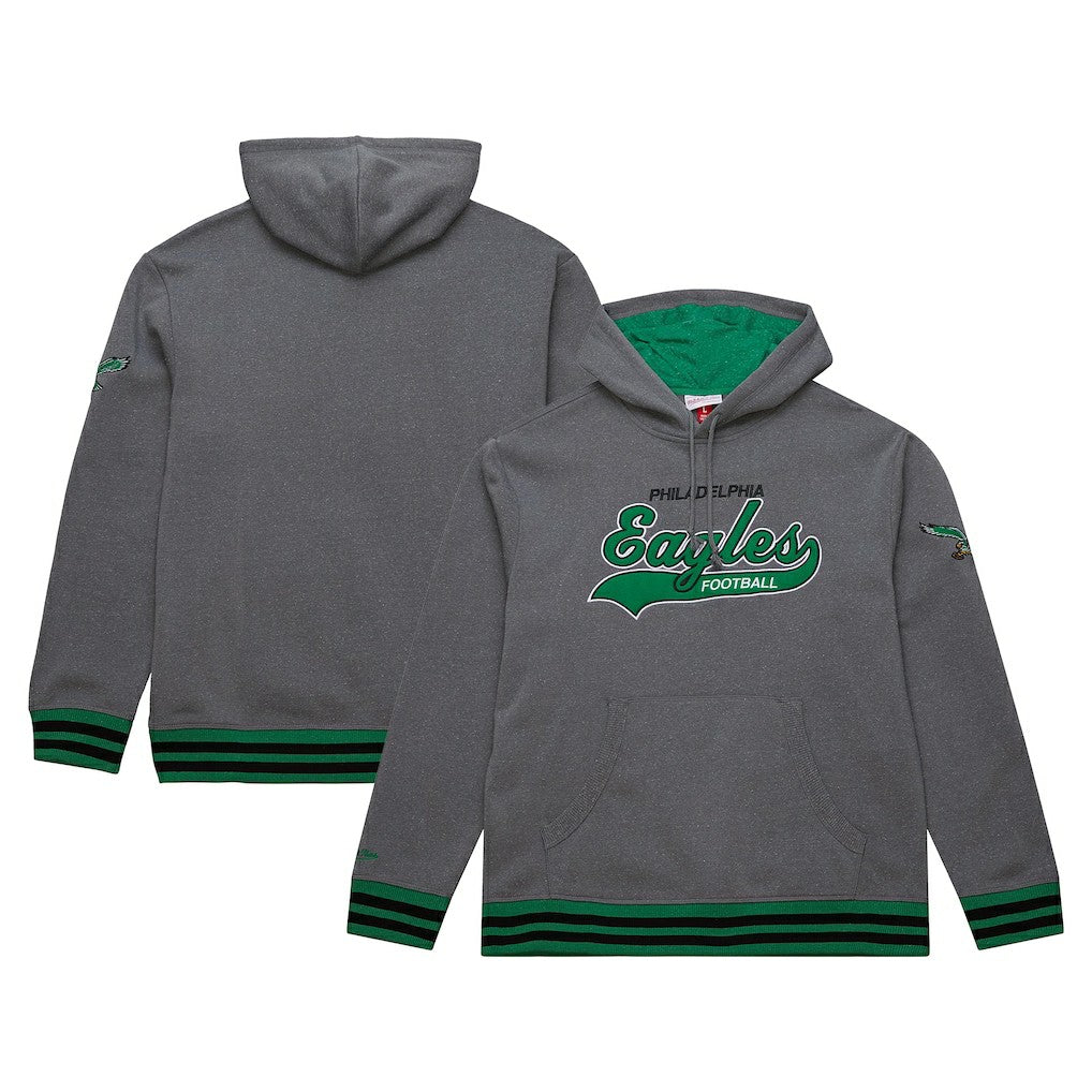 Philadelphia Eagles Vintage Logo Snow Washed Fleece Pullover Hoodie Heather Gray