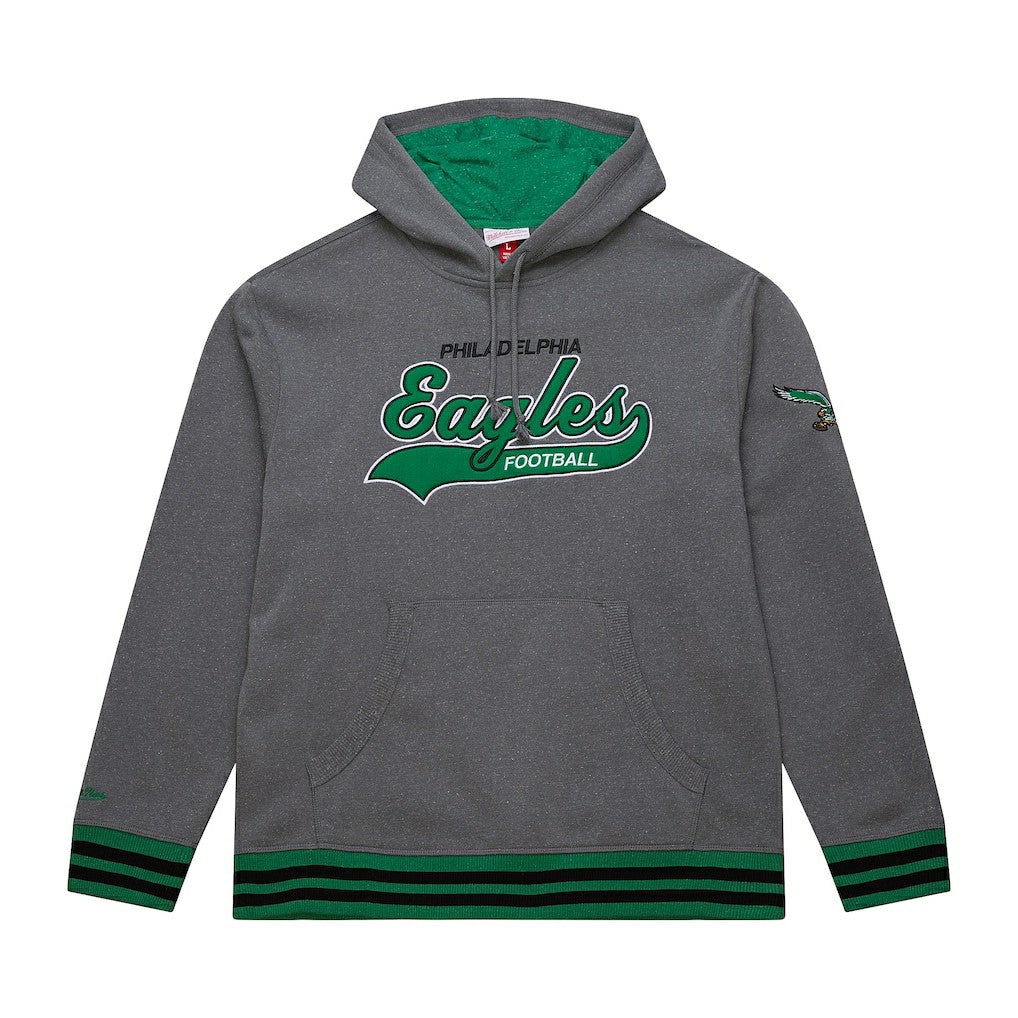 Philadelphia Eagles Vintage Logo Snow Washed Fleece Pullover Hoodie Heather Gray