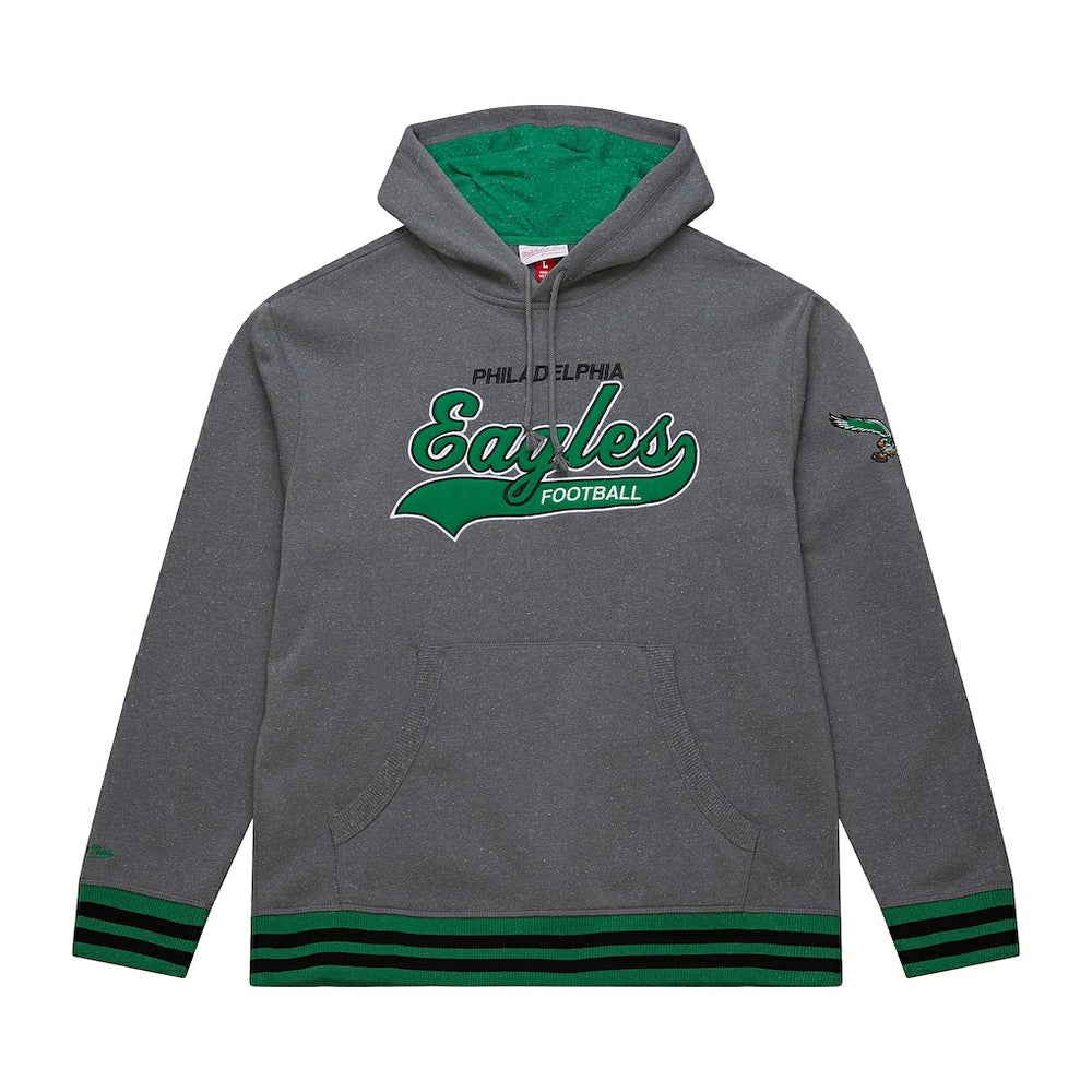 Philadelphia Eagles Vintage Logo Snow Washed Fleece Pullover Hoodie Heather Gray