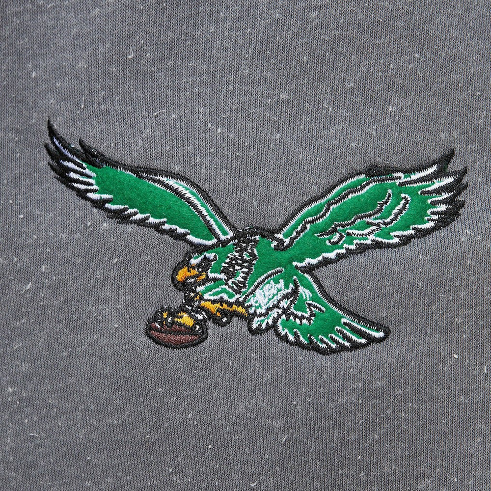 Philadelphia Eagles Vintage Logo Snow Washed Fleece Pullover Hoodie Heather Gray
