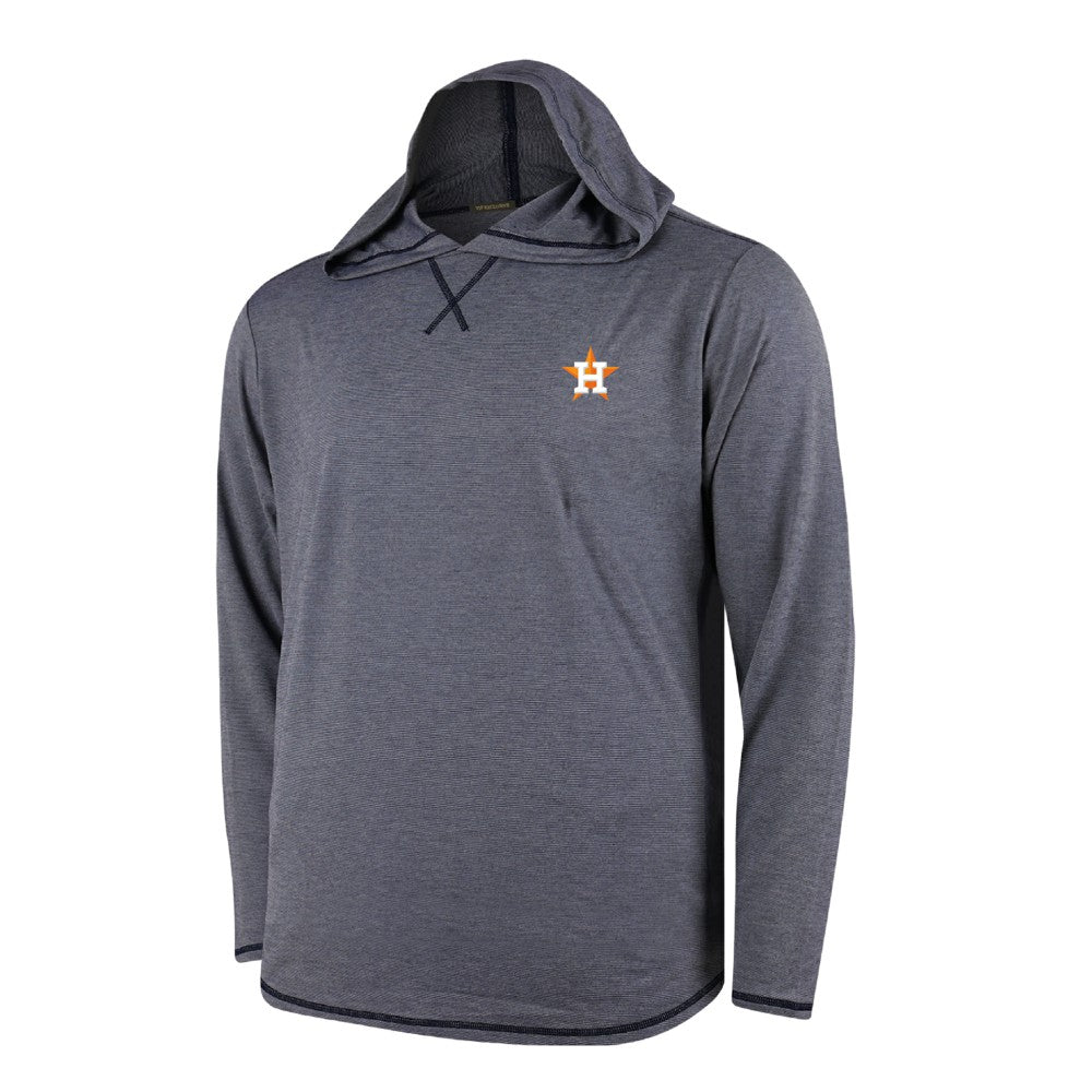Houston Astros Butter Stripe Tri-Blend Long Sleeve Hoodie T-Shirt - Navy Hoodies