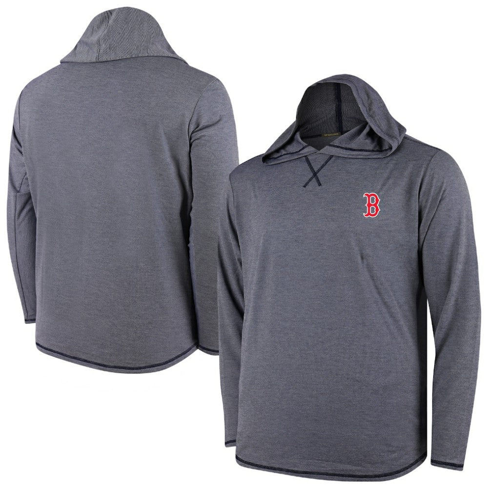 Boston Red Sox Butter Stripe Tri-Blend Long Sleeve Hoodie T-Shirt - Navy Hoodies