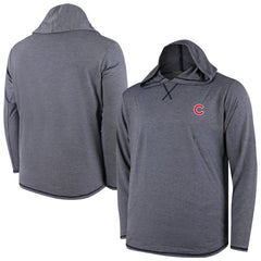 Chicago Cubs Butter Stripe Tri-Blend Long Sleeve Hoodie T-Shirt - Navy Hoodies