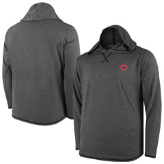 Cincinnati Reds Butter Stripe Tri-Blend Long Sleeve Hoodie T-Shirt - Black Hoodies