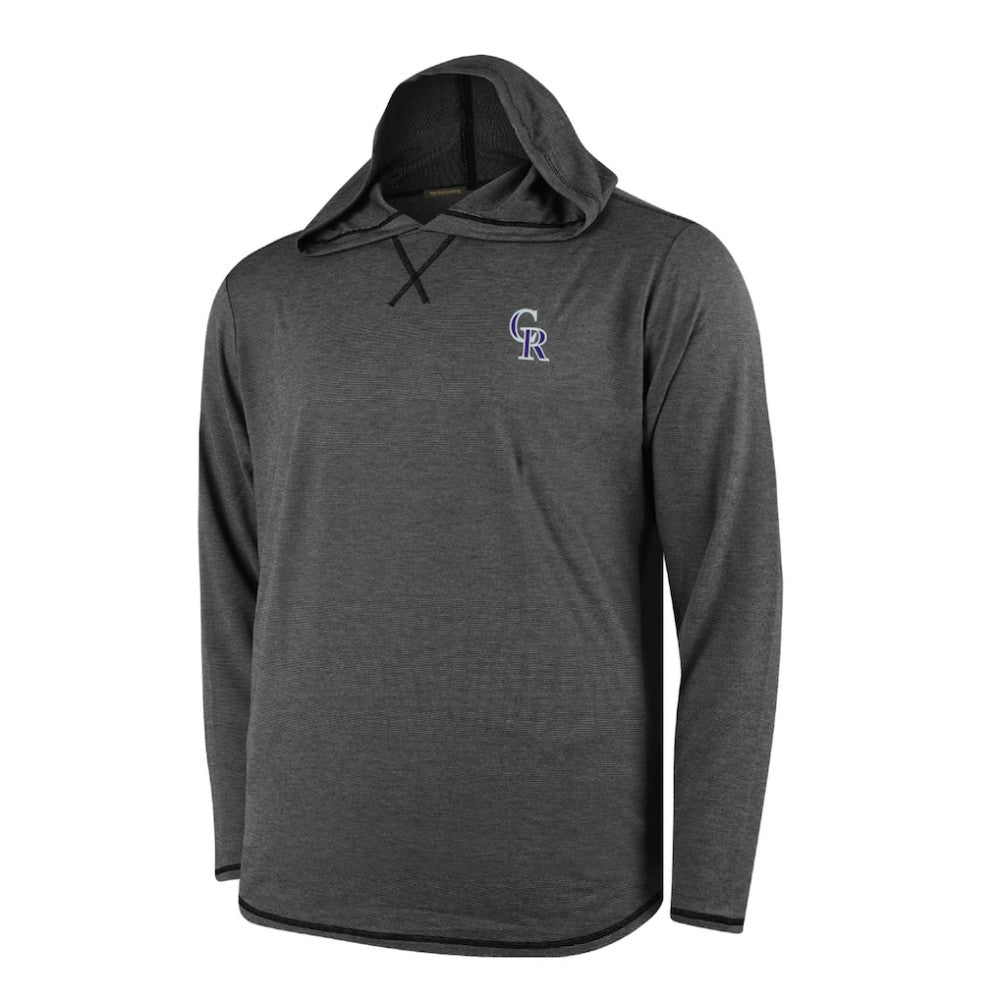 Colorado Rockies Butter Stripe Tri-Blend Long Sleeve Hoodie T-Shirt - Black Hoodies