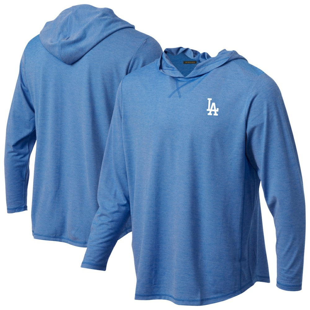 Los Angeles Dodgers Butter Stripe Tri-Blend Long Sleeve Hoodie T-Shirt - Royal Hoodies