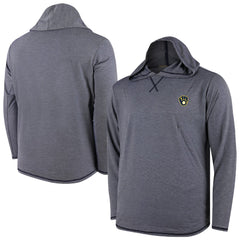 Milwaukee Brewers Butter Stripe Tri-Blend Long Sleeve Hoodie T-Shirt - Navy Hoodies